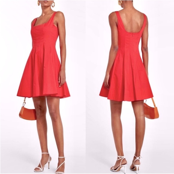 Staud Mini Wells Dress Red Rose 8 - Picture 7 of 7